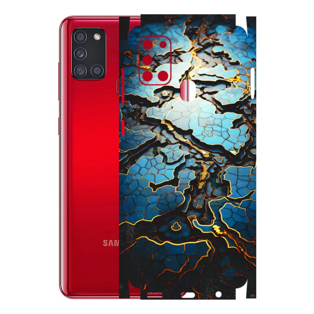 Samsung A/S Series Phone Skins (All Models) - Blue Gold Abstract - 3D Embossed Finish (L-11) Samsung Galaxy A21S