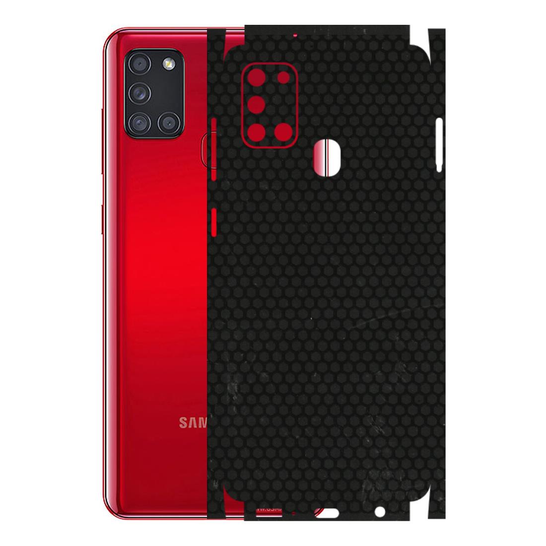 Samsung A/S Series Phone Skins (All Models) - Black honeycomb - 3D Embossed Finish (L-114) Samsung Galaxy A21S
