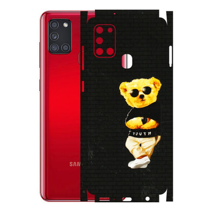 Samsung A/S Series Phone Skins (All Models) - Classy Teddy Bear - 3D Embossed Finish (L-116) Samsung Galaxy A21S