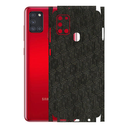 Samsung A/S Series Phone Skins (All Models) - Black Abstract Pattern - 3D Embossed Finish (L-117) Samsung Galaxy A21S