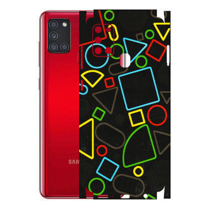 Samsung A/S Series Phone Skins (All Models) - Black Shapes - 3D Embossed Finish (L-131) Samsung Galaxy A21S