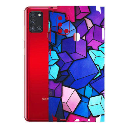 Samsung A/S Series Phone Skins (All Models) - Cube Doodle - 3D Embossed Finish (L-141) Samsung Galaxy A21S