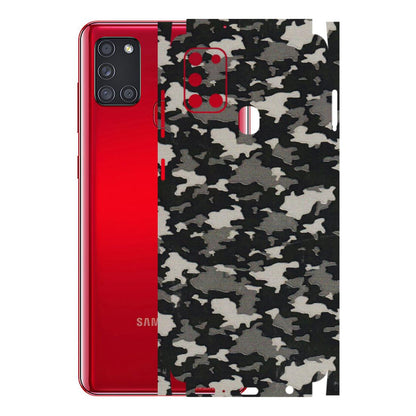 Samsung A/S Series Phone Skins (All Models) - Black/Grey Camoflaunge - 3D Embossed Finish (L-142) Samsung Galaxy A21S