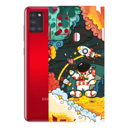 Samsung A/S Series Phone Skins (All Models) - Astronauts & Spaceship - 3D Embossed Finish (L-145) Samsung Galaxy A21S