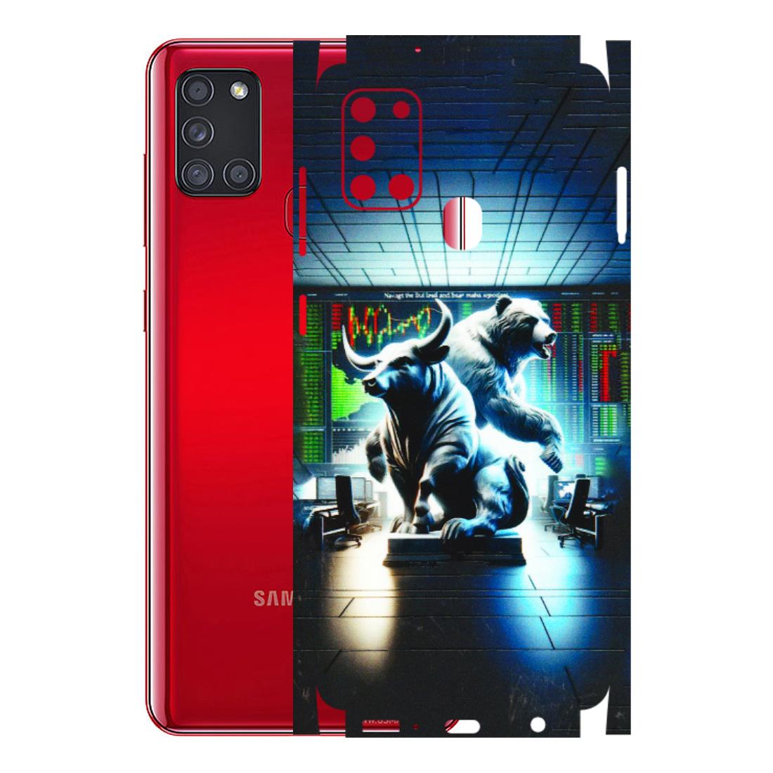Samsung A/S Series Phone Skins (All Models) - Stock Market Sensex Bear vs Bulls - 3D Embossed Finish (L-15) Samsung Galaxy A21S