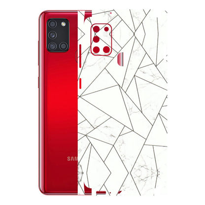 Samsung A/S Series Phone Skins (All Models) - Luxury White Marble Effect - 3D Embossed Finish (L-168) Samsung Galaxy A21S