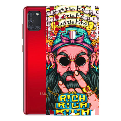 Samsung A/S Series Phone Skins (All Models) - Battle King Dude Face - 3D Embossed Finish (L-178) Samsung Galaxy A21S