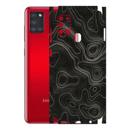 Samsung A/S Series Phone Skins (All Models) - Black Swirl - 3D Embossed Finish (L-196) Samsung Galaxy A21S