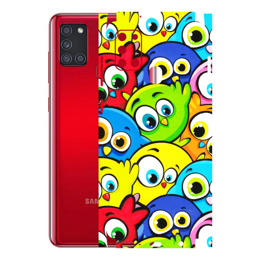 Samsung A/S Series Phone Skins (All Models) - Cute Fluffy Birds - 3D Embossed Finish (L-213) Samsung Galaxy A21S