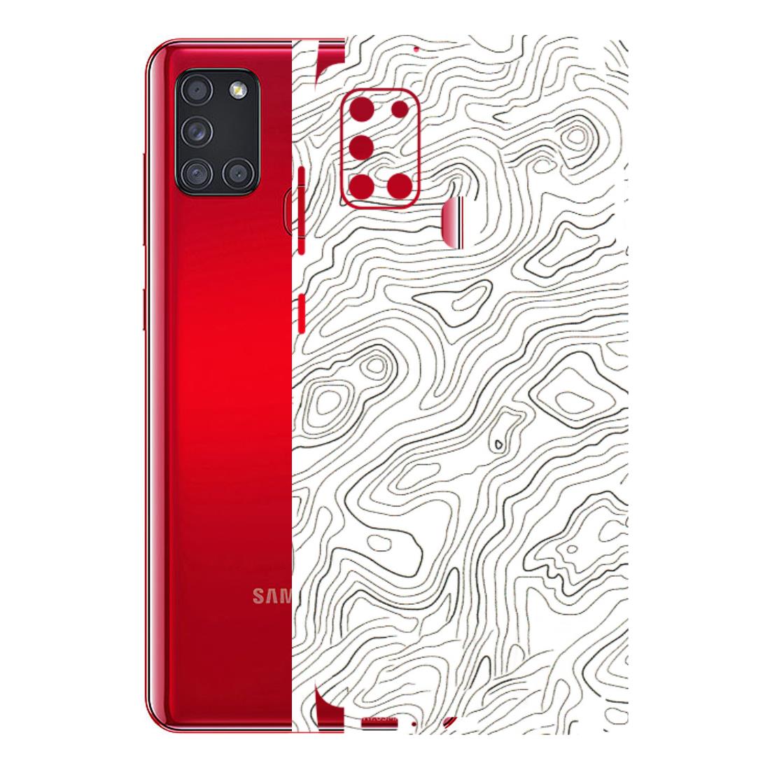 Samsung A/S Series Phone Skins (All Models) - White Black Swirls - 3D Embossed Finish (L-219) Samsung Galaxy A21S