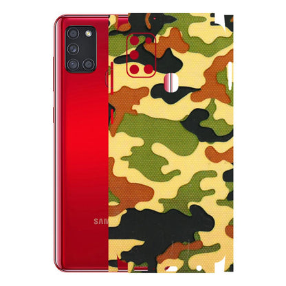 Samsung A/S Series Phone Skins (All Models) - Indian Military - 3D Embossed Finish (L-234) Samsung Galaxy A21S
