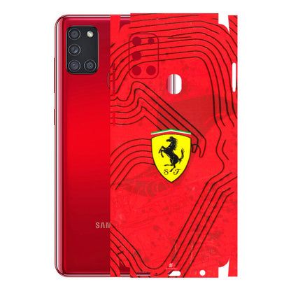 Samsung A/S Series Phone Skins (All Models) - Red Ferrari Logo Stylish - 3D Embossed Finish (L-238) Samsung Galaxy A21S