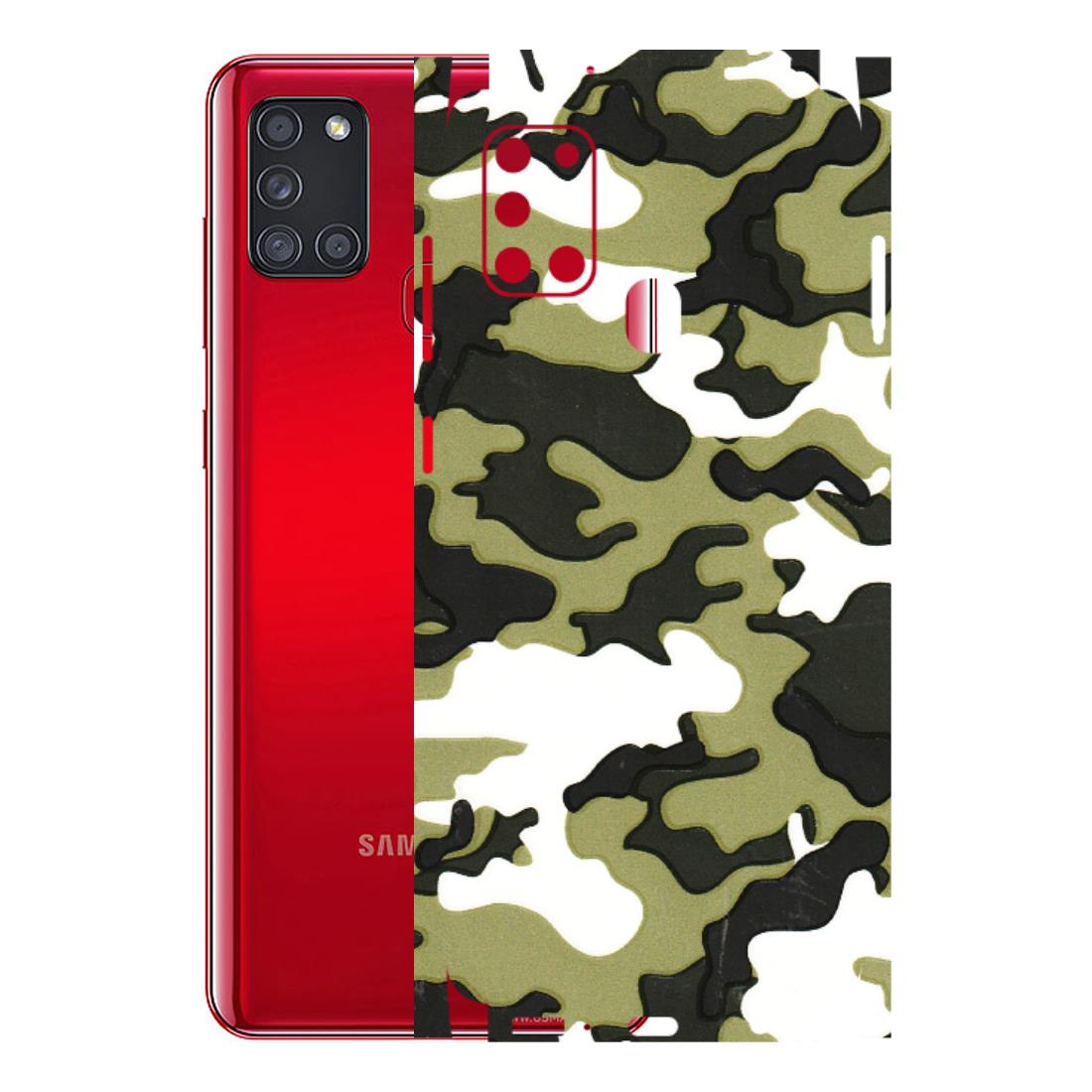 Samsung A/S Series Phone Skins (All Models) - Camouflages White And Green - 3D Embossed Finish (L-243) Samsung Galaxy A21S
