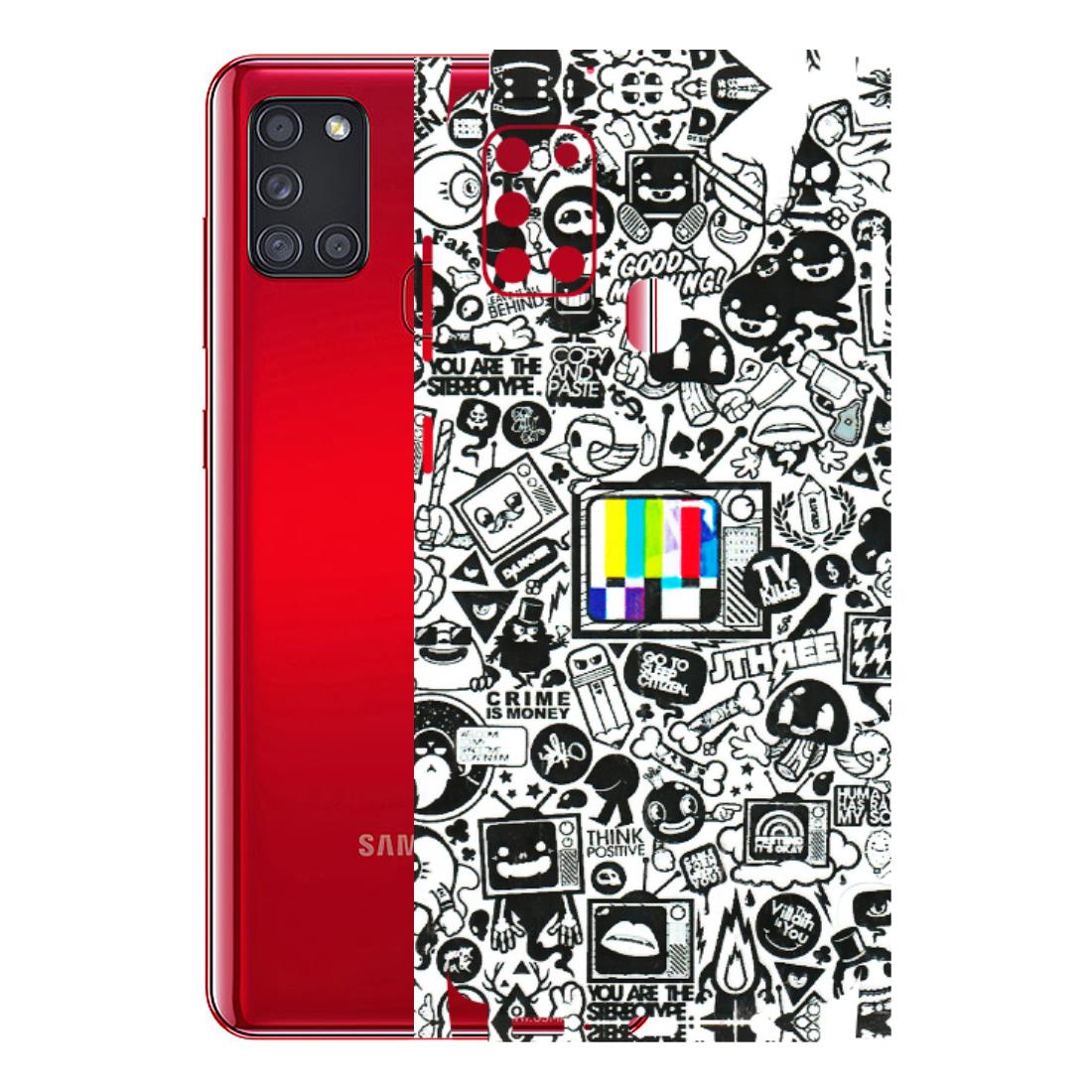 Samsung A/S Series Phone Skins (All Models) - Doodles Positive Art - 3D Embossed Finish (L-263) Samsung Galaxy A21S