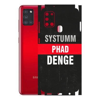 Samsung A/S Series Phone Skins (All Models) - Systumm Phad Denge - 3D Embossed Finish (L-278) Samsung Galaxy A21S