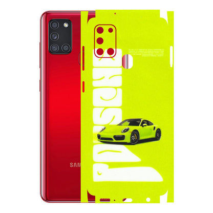 Samsung A/S Series Phone Skins (All Models) - Lime Green Porche - 3D Embossed Finish (L-30) Samsung Galaxy A21S