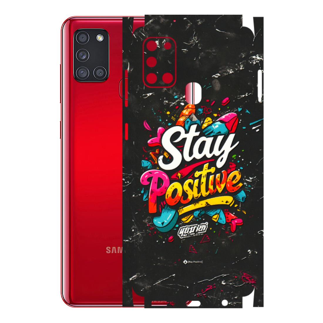 Samsung A/S Series Phone Skins (All Models) - Stay Positive Black - 3D Embossed Finish (L-31) Samsung Galaxy A21S