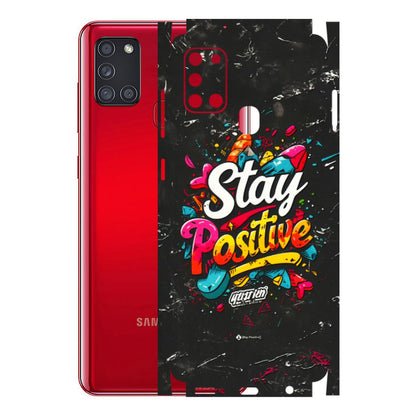 Samsung A/S Series Phone Skins (All Models) - Stay Positive Black - 3D Embossed Finish (L-31) Samsung Galaxy A21S