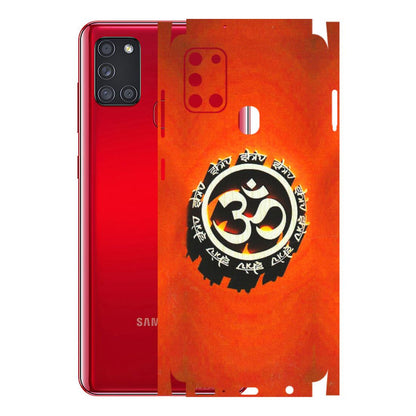 Samsung A/S Series Phone Skins (All Models) - Aum Shiv Orange - 3D Embossed Finish (L-32) Samsung Galaxy A21S