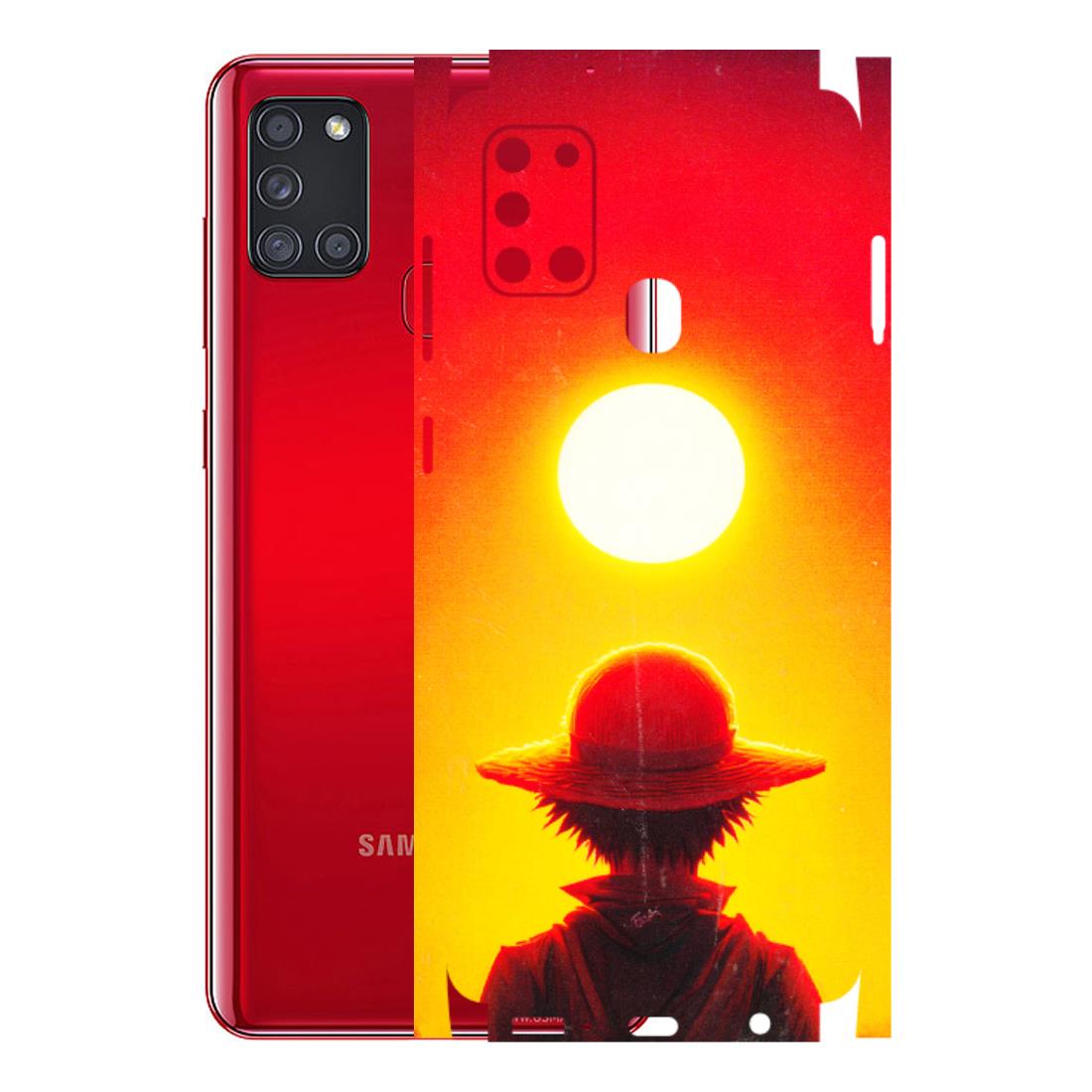 Samsung A/S Series Phone Skins (All Models) - Cool Sunset With Monkey D.Luffy Anime - 3D Embossed Finish (L-329) Samsung Galaxy A21S
