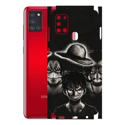 Samsung A/S Series Phone Skins (All Models) - Black Luffy Hat - 3D Embossed Finish (L-57) Samsung Galaxy A21S