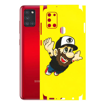 Samsung A/S Series Phone Skins (All Models) - Flying Beardo - 3D Embossed Finish (L-60) Samsung Galaxy A21S