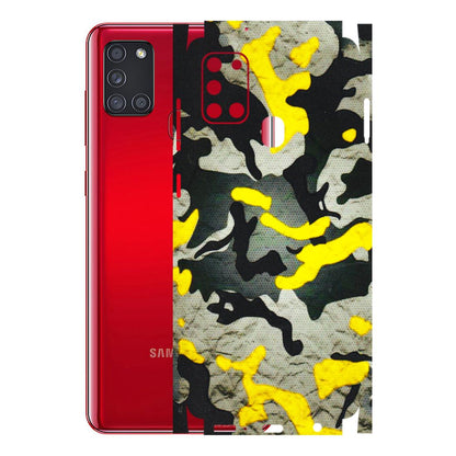 Samsung A/S Series Phone Skins (All Models) - Yellow Camouflage - 3D Embossed Finish (L-61) Samsung Galaxy A21S