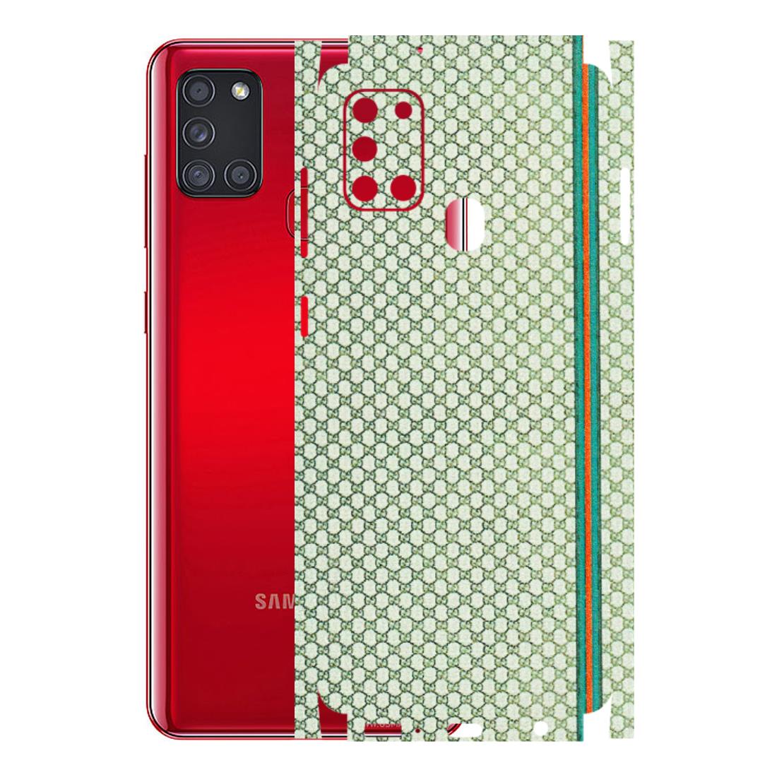 Samsung A/S Series Phone Skins (All Models) - Gucci Fabric Pattern - 3D Embossed Finish (L-73) Samsung Galaxy A21S