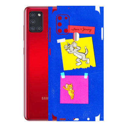 Samsung A/S Series Phone Skins (All Models) - Tom N Jerry Sticky Notes - 3D Embossed Finish (L-88) Samsung Galaxy A21S