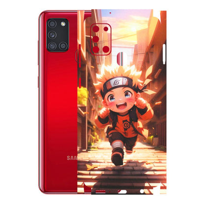 Samsung A/S Series Phone Skins (All Models) - Naruto Cute Toon Running - Matte Finish (M-04) Samsung Galaxy A21S