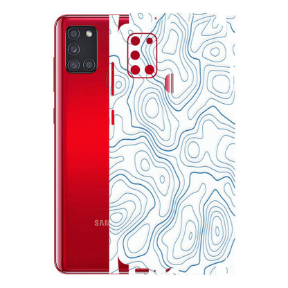 Samsung A/S Series Phone Skins (All Models) - Blue And White Swirls - Matte Finish (M-139) Samsung Galaxy A21S