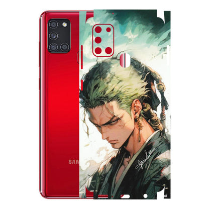 Samsung A/S Series Phone Skins (All Models) - New Roronoa Zoro One Picece Anime - Matte Finish (M-140) Samsung Galaxy A21S