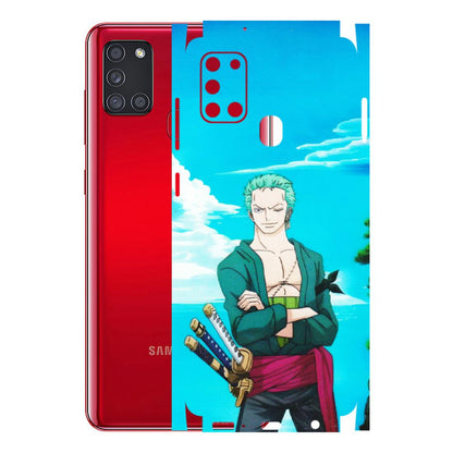 Samsung A/S Series Phone Skins (All Models) - Cool Swordman Zoro Anime - Matte Finish (M-143) Samsung Galaxy A21S