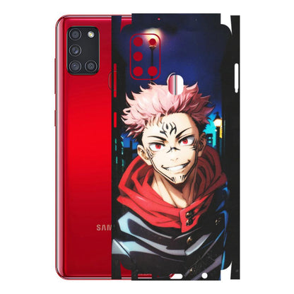 Samsung A/S Series Phone Skins (All Models) - Yuji Itadori Funny Face Anime - Matte Finish (M-152) Samsung Galaxy A21S