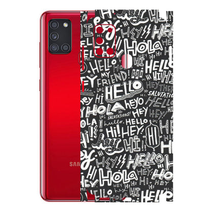 Samsung A/S Series Phone Skins (All Models) - Hi Hello Doodles - Matte Finish (M-25) Samsung Galaxy A21S