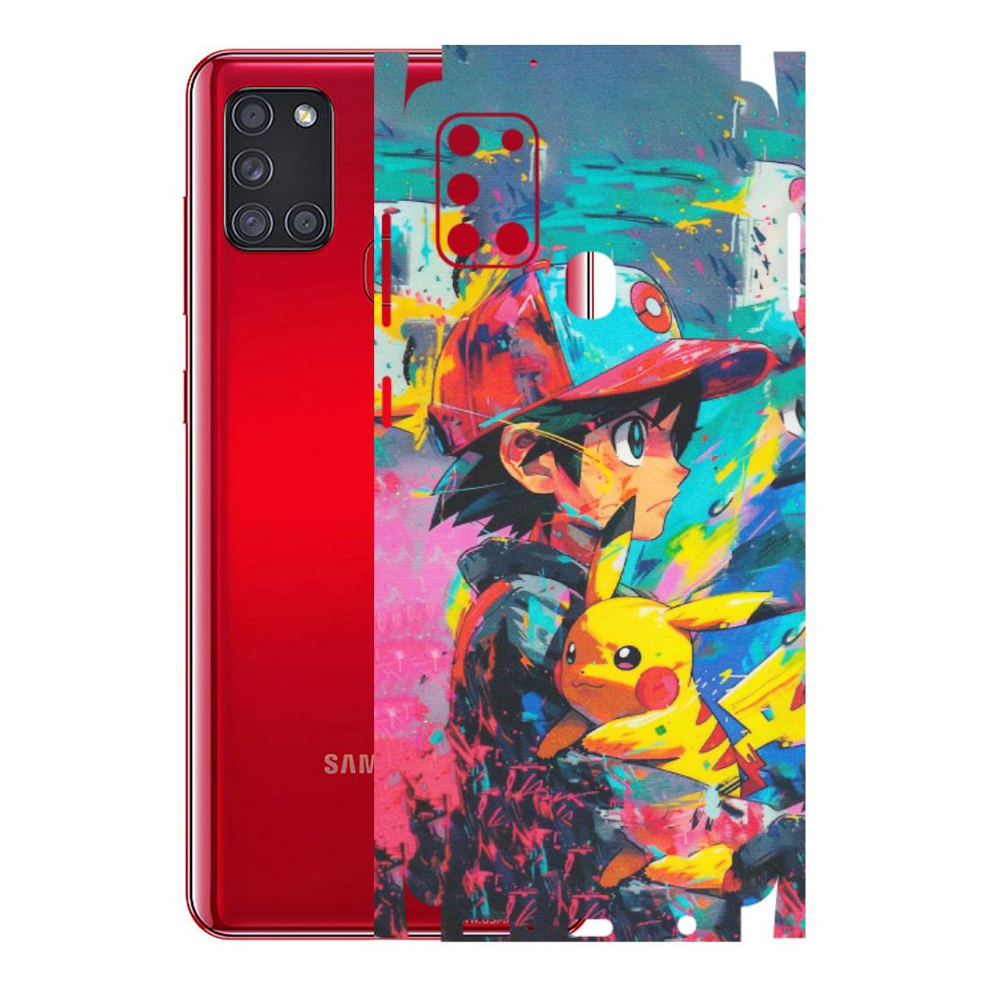 Samsung A/S Series Phone Skins (All Models) - Ash & Pikachu - Matte Finish (M-26) Samsung Galaxy A21S