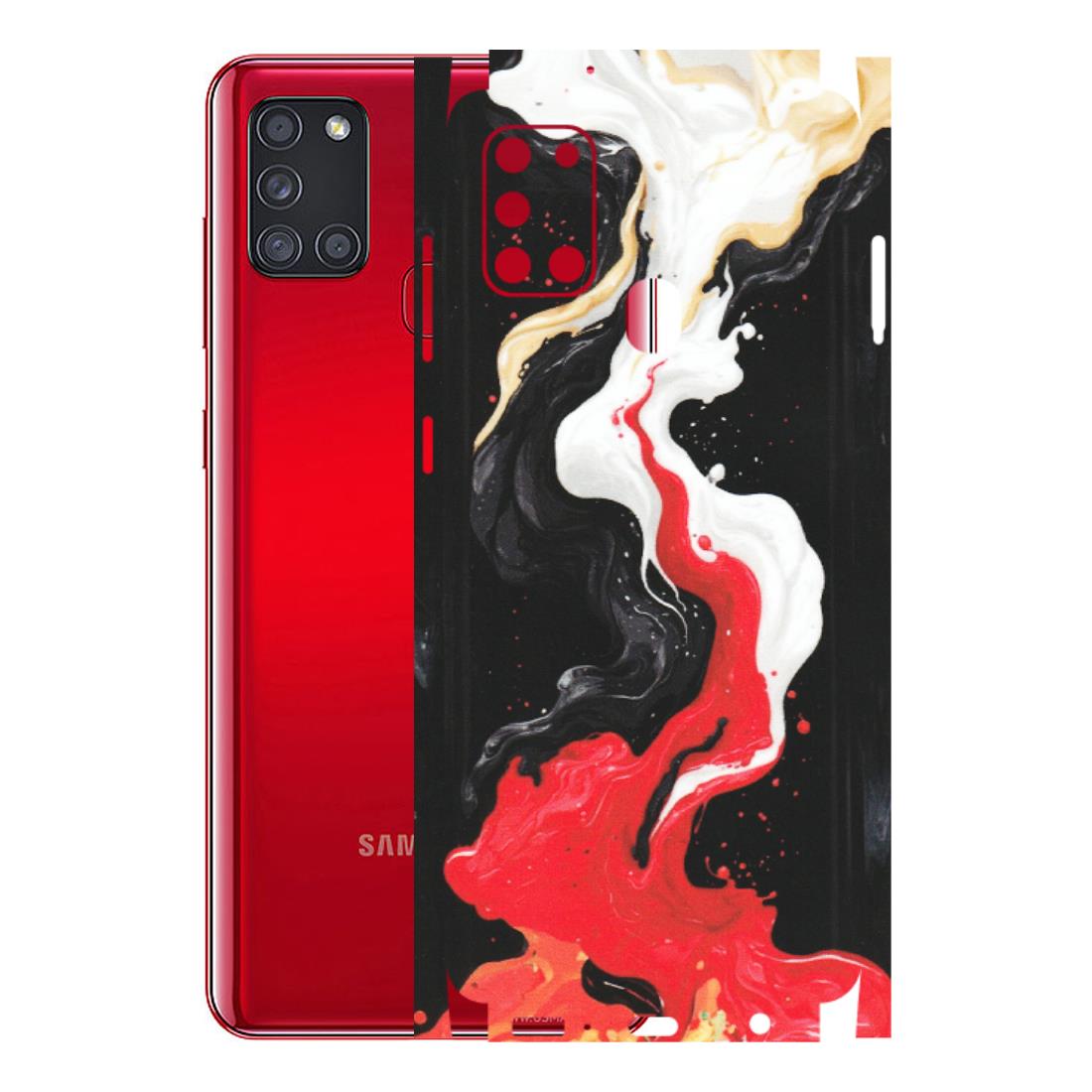 Samsung A/S Series Phone Skins (All Models) - Black Red White Paint Splash Fusion - Matte Finish (M-56) Samsung Galaxy A21S