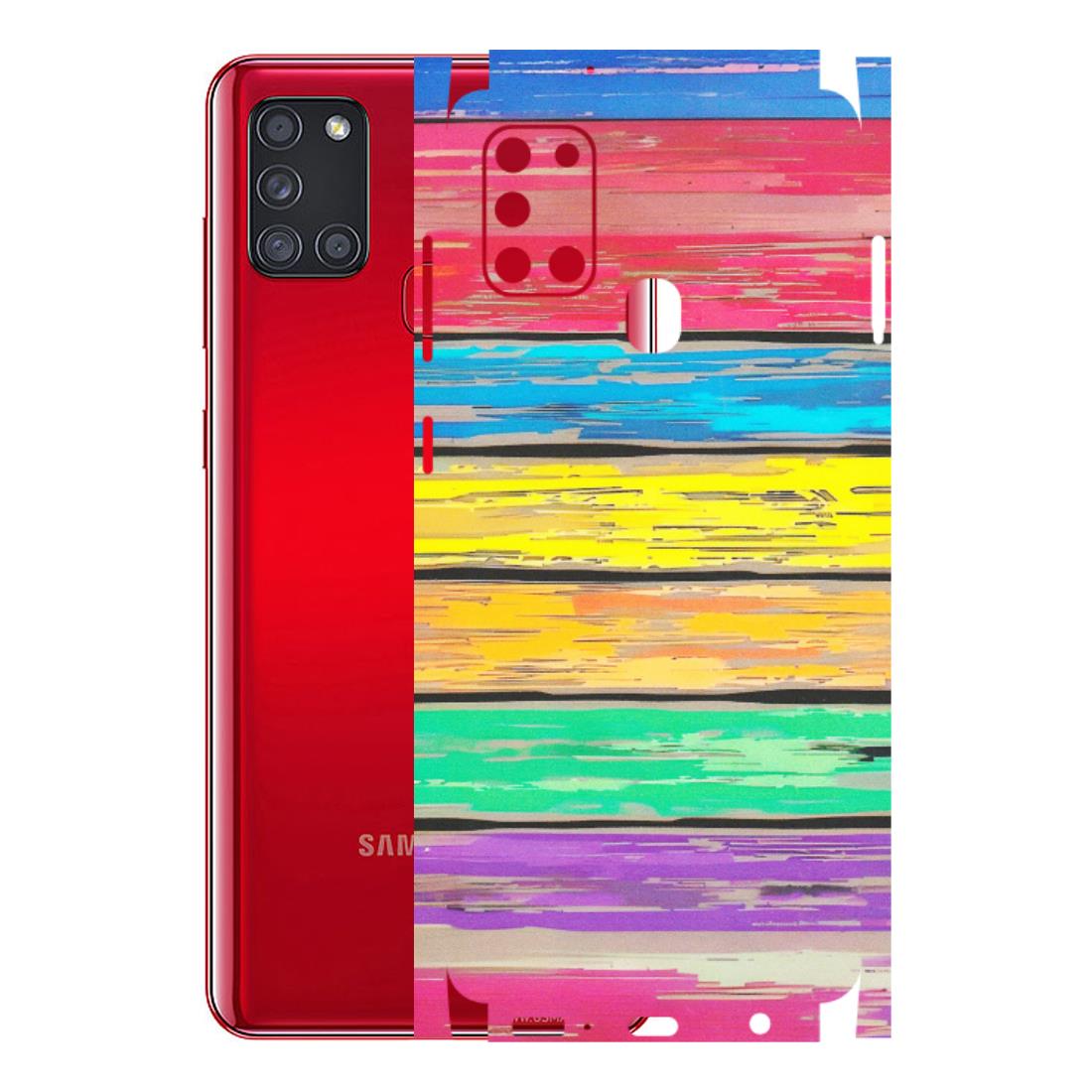 Samsung A/S Series Phone Skins (All Models) - Multi Colour Wooden Wall - Matte Finish (M-96) Samsung Galaxy A21S