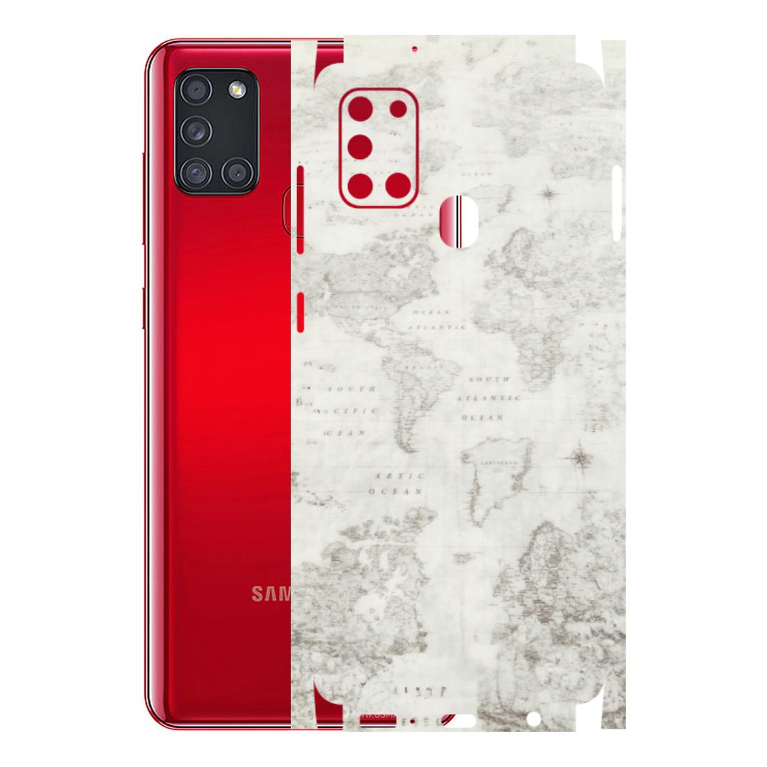 Samsung A/S Series Phone Skins (All Models) - World Travel Map - Transparent Finish (T-04) Samsung Galaxy A21S