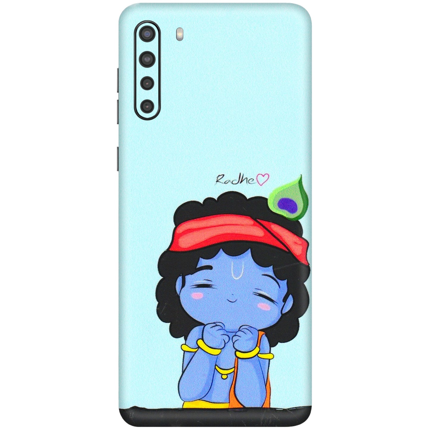 Samsung A/S Series Phone Skins (All Models) - Radhe Radhe Cute Toon - 3D Embossed Finish (L-05) Samsung Galaxy A21