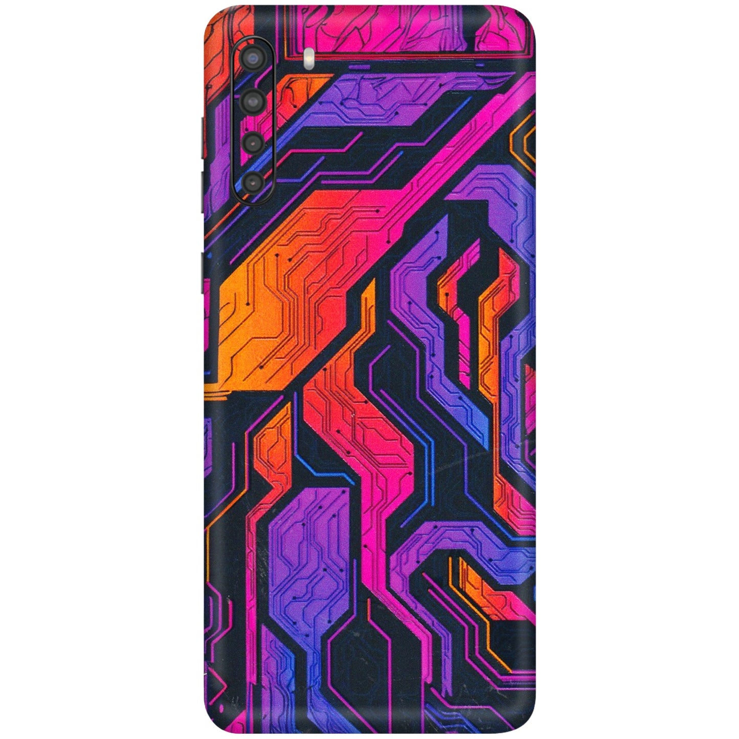 Samsung A/S Series Phone Skins (All Models) - Tech Circuits Futuristic - 3D Embossed Finish (L-07) Samsung Galaxy A21