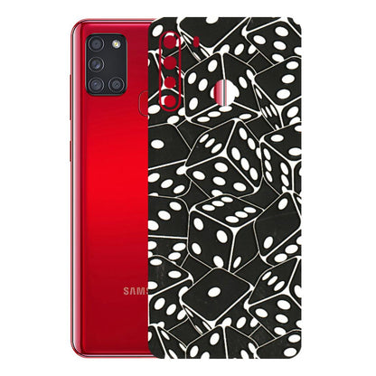 Samsung A/S Series Phone Skins (All Models) - Big Black Dices - 3D Embossed Finish (L-106) Samsung Galaxy A21