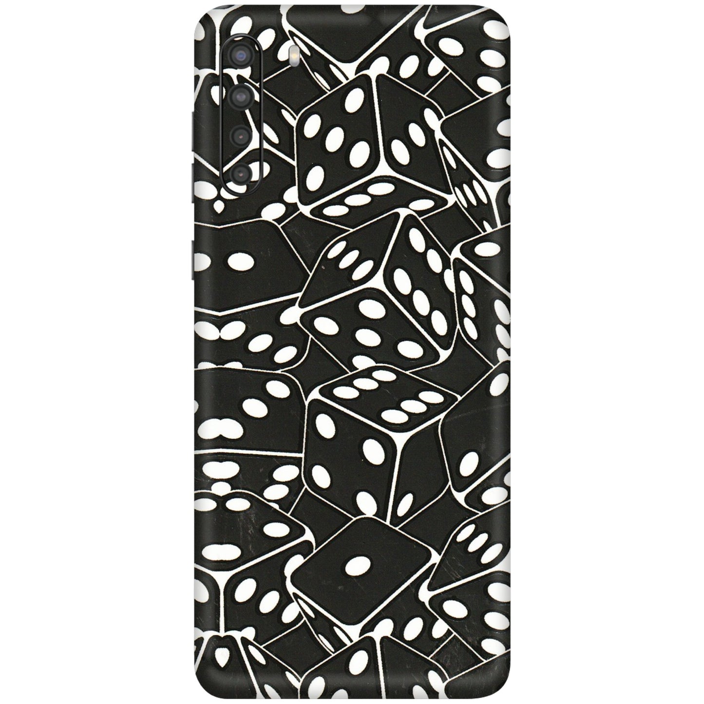 Samsung A/S Series Phone Skins (All Models) - Big Black Dices - 3D Embossed Finish (L-106) Samsung Galaxy A21