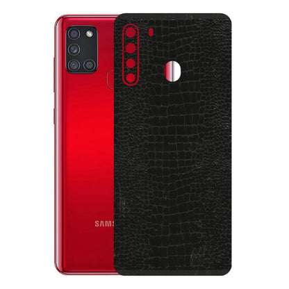 Samsung A/S Series Phone Skins (All Models) - Snake Leather Black - 3D Embossed Finish (L-107) Samsung Galaxy A21
