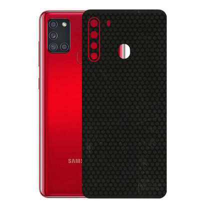 Samsung A/S Series Phone Skins (All Models) - Black honeycomb - 3D Embossed Finish (L-114) Samsung Galaxy A21