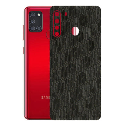 Samsung A/S Series Phone Skins (All Models) - Black Abstract Pattern - 3D Embossed Finish (L-117) Samsung Galaxy A21