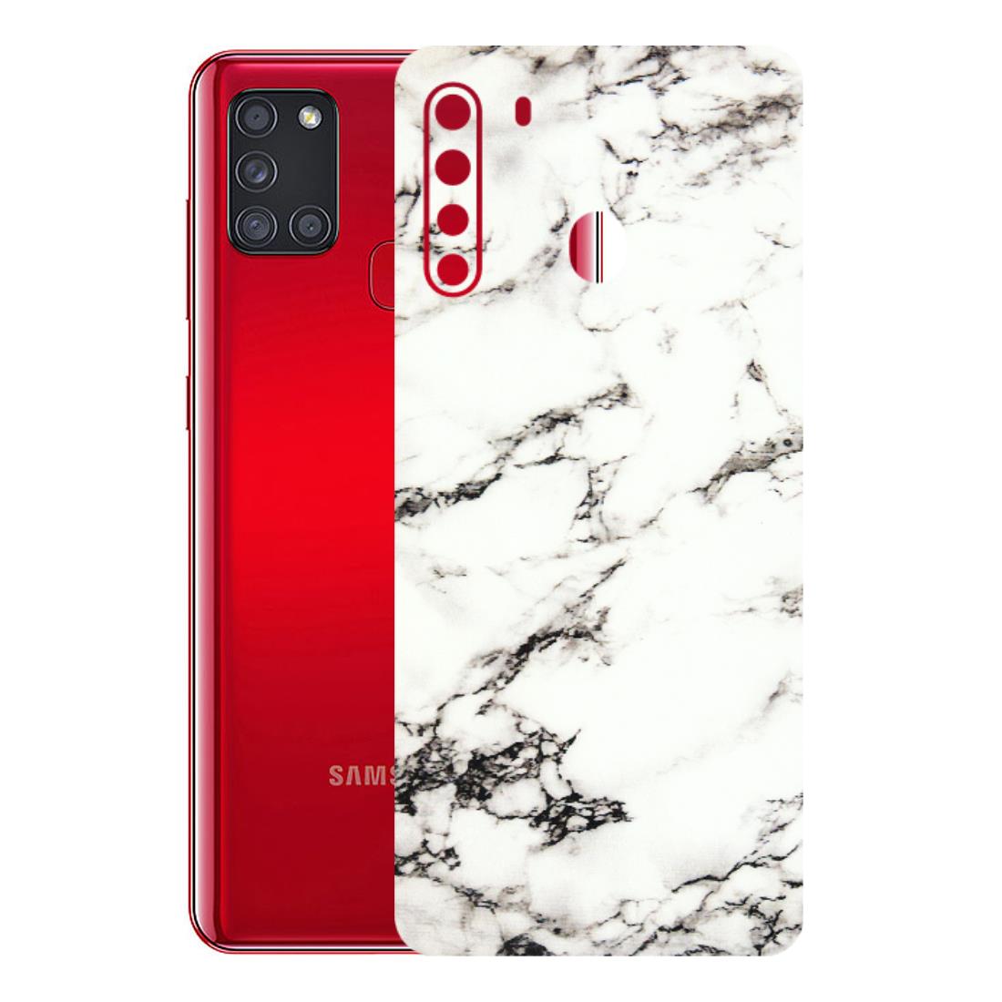 Samsung A/S Series Phone Skins (All Models) - Black and White Marble Texture - 3D Embossed Finish (L-124) Samsung Galaxy A21