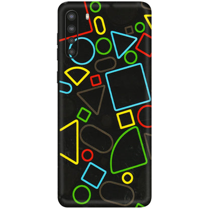 Samsung A/S Series Phone Skins (All Models) - Black Shapes - 3D Embossed Finish (L-131) Samsung Galaxy A21