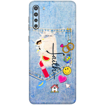 Samsung A/S Series Phone Skins (All Models) - Denim Jeans Pocket - 3D Embossed Finish (L-134) Samsung Galaxy A21