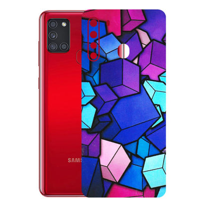 Samsung A/S Series Phone Skins (All Models) - Cube Doodle - 3D Embossed Finish (L-141) Samsung Galaxy A21